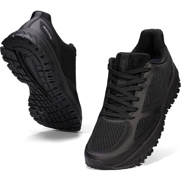 Men's Black Running Walking Supportive Jogging Workout Athletic Sneakers Shoes